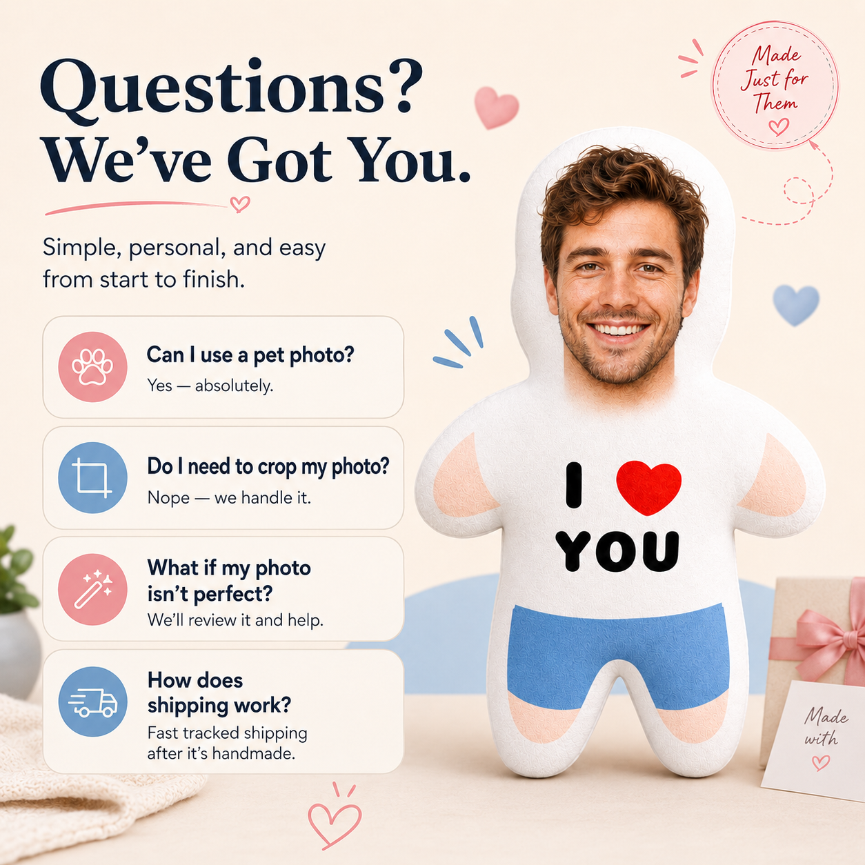 JUMEVA™ HugMe Custom Pillow